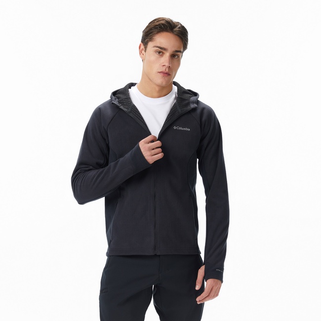  Columbia Arctic Peak Hooded Full Zip Erkek Siyah Polar Ceket