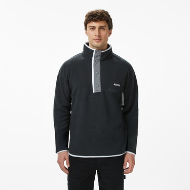  Columbia Helvetia II Half Snap Fleece Erkek Siyah Polar Ceket