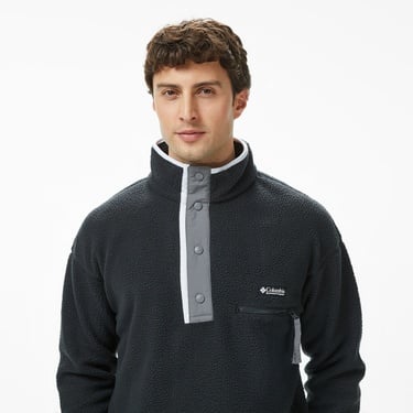  Columbia Helvetia II Half Snap Fleece Erkek Siyah Polar Ceket