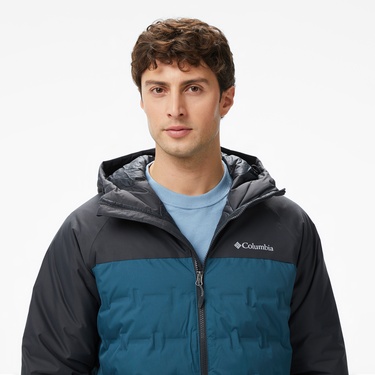  Columbia Grand Trek III Down Hooded Erkek Mavi Mont