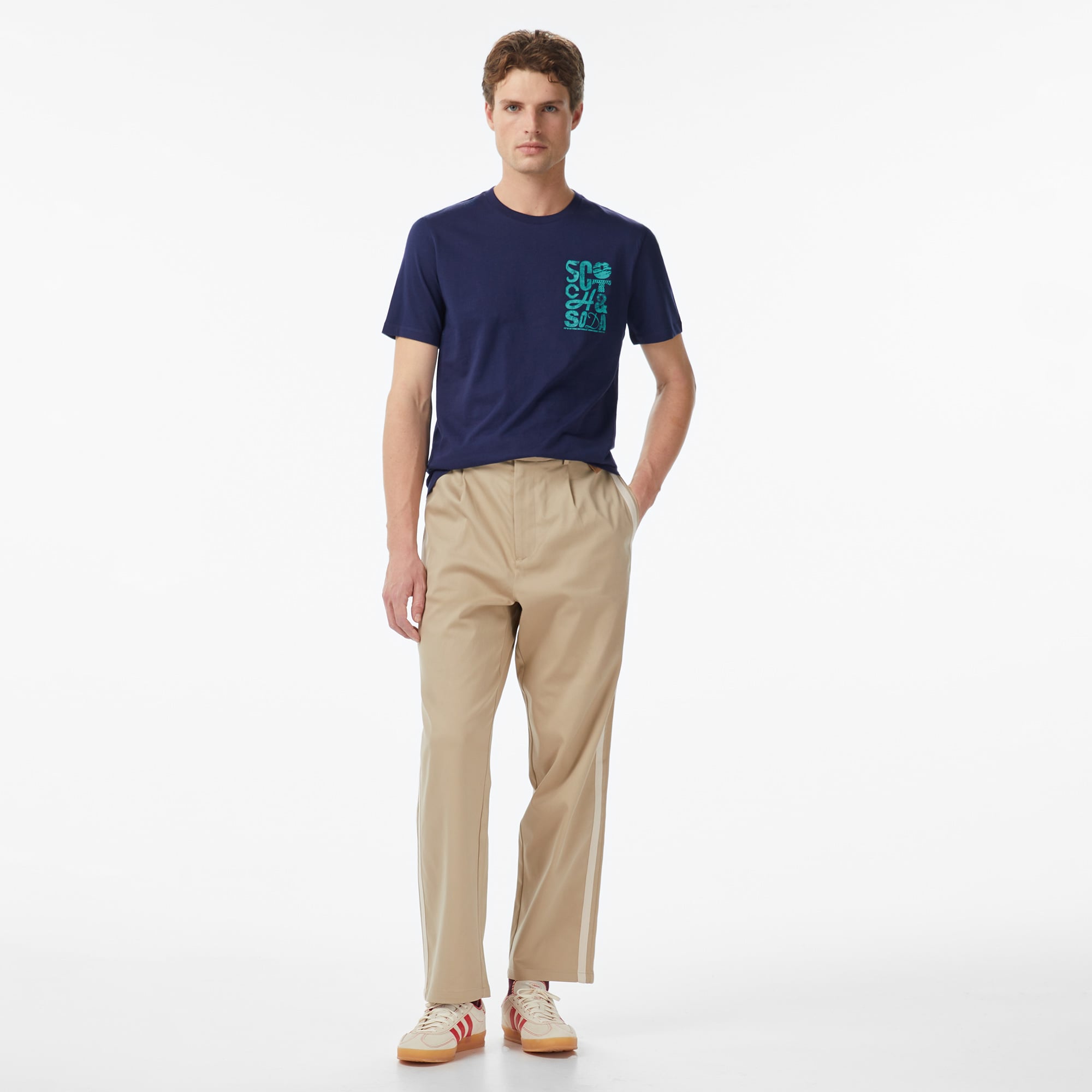 Scotch&Soda Regular Fit Left Chest Logo Erkek Lacivert T-Shirt