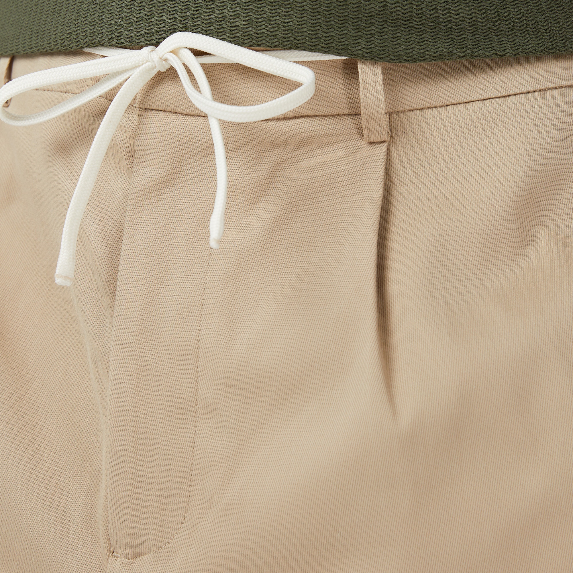 Scotch&Soda Tape-Trimmed Twill Jersey Pleated Erkek Bej Pantolon