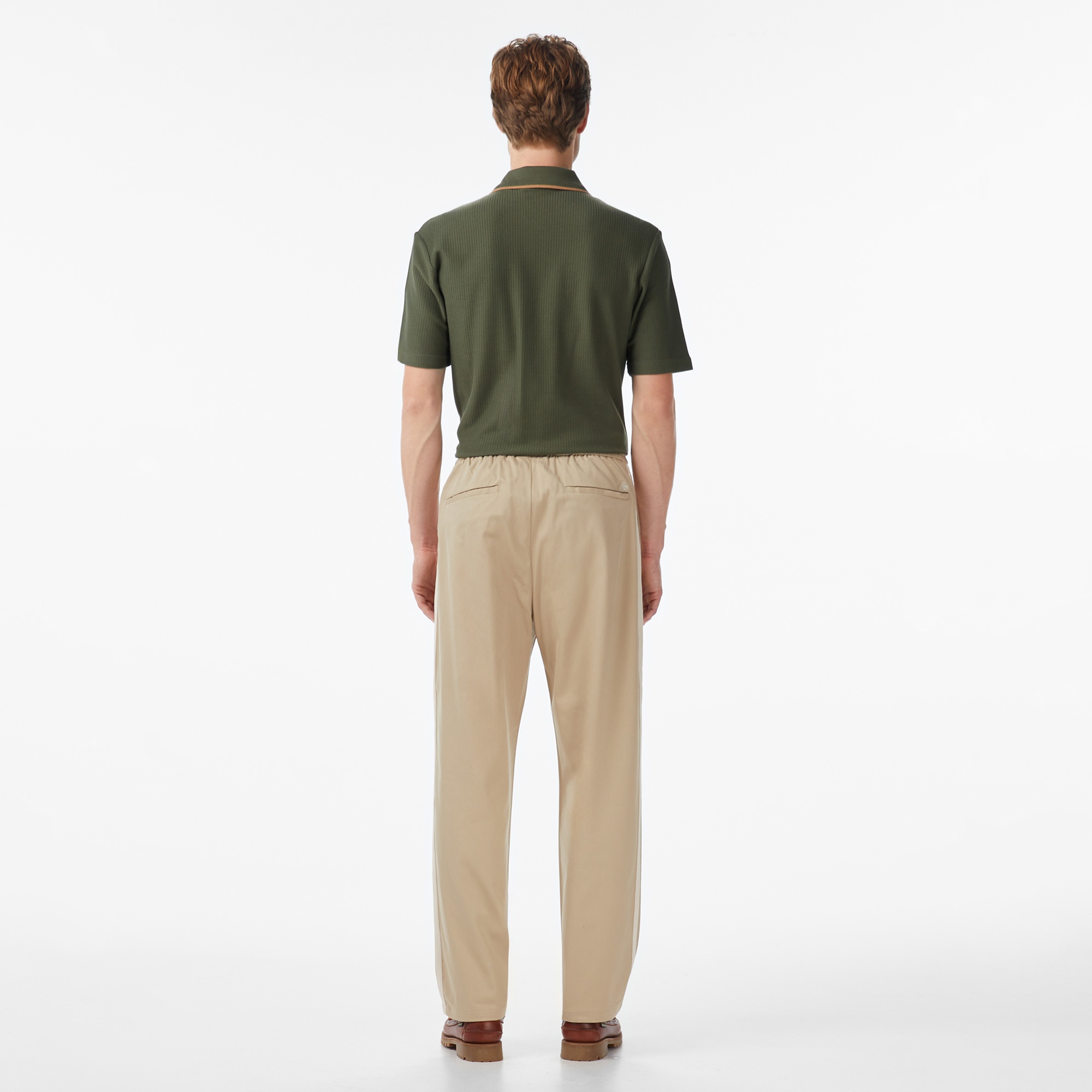 Scotch&Soda Tape-Trimmed Twill Jersey Pleated Erkek Bej Pantolon