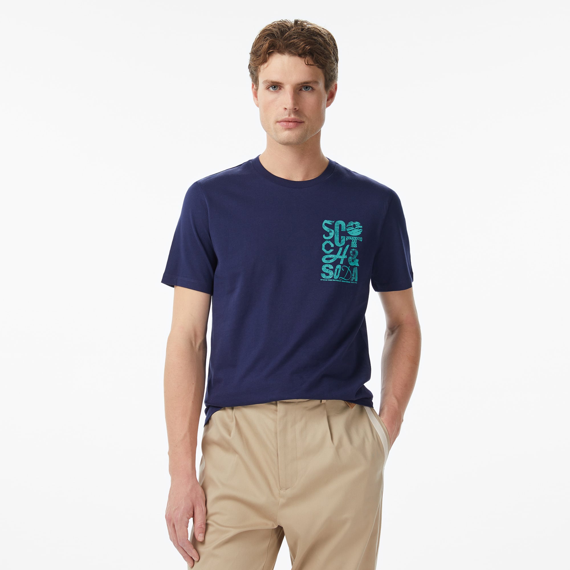  Scotch&Soda Regular Fit Left Chest Logo Erkek Lacivert T-Shirt