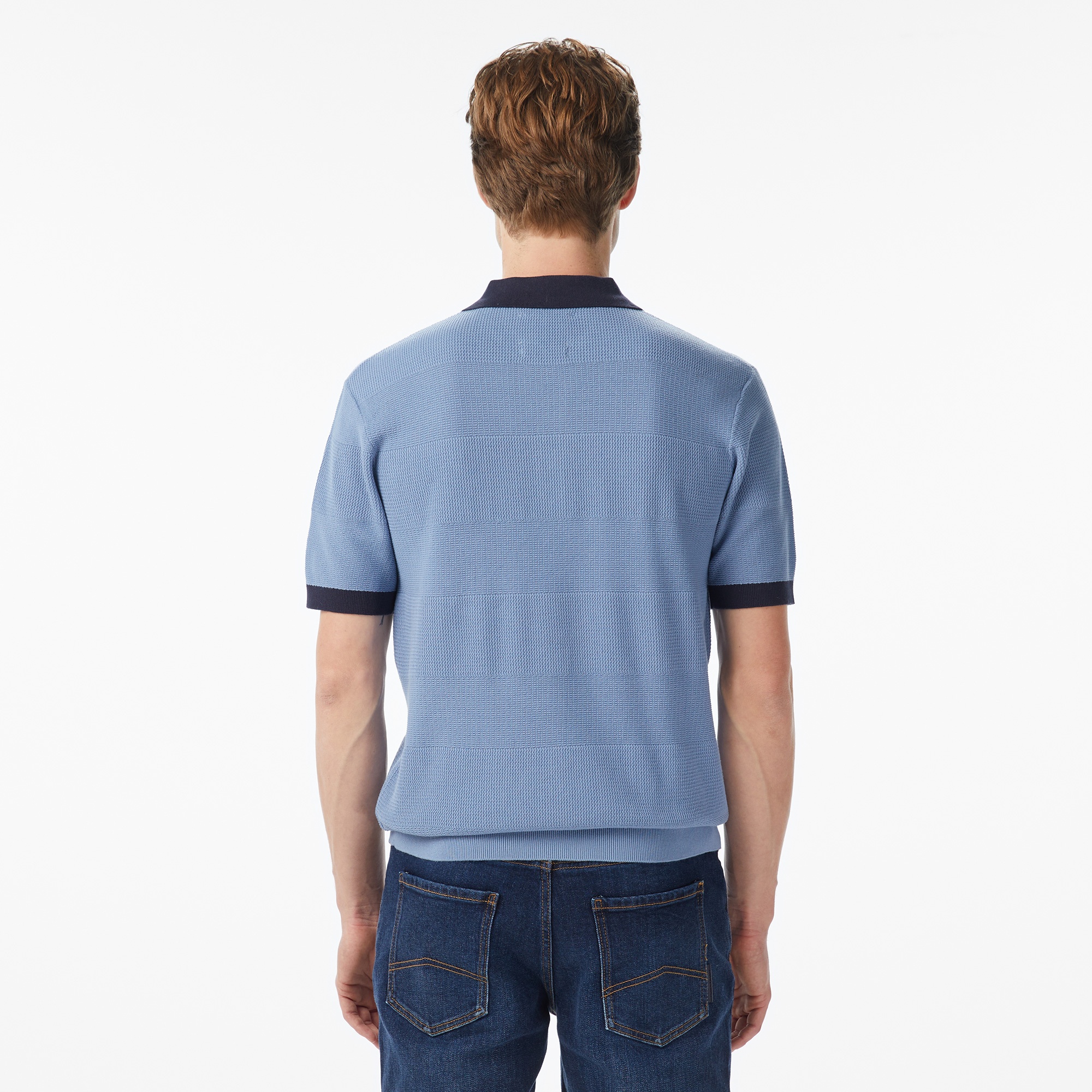 Scotch&Soda Knitted Tone On Tone Striped Regular Fit Erkek Lacivert Polo