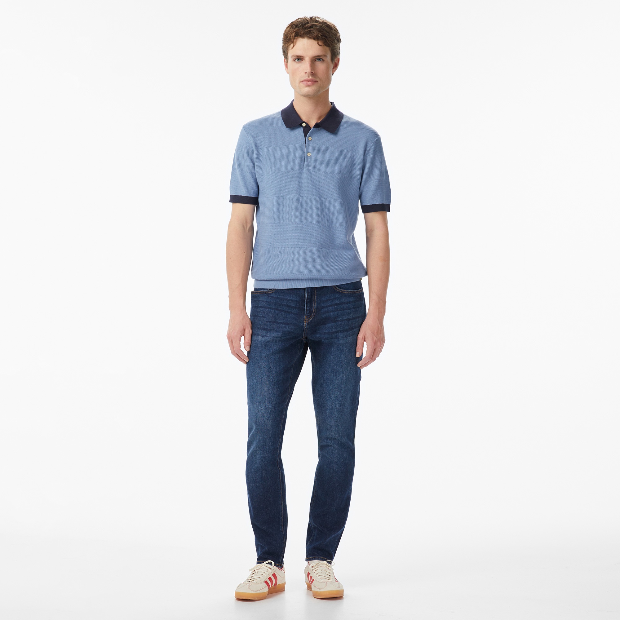 Scotch&Soda Knitted Tone On Tone Striped Regular Fit Erkek Lacivert Polo