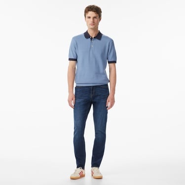  Scotch&Soda Knitted Tone On Tone Striped Regular Fit Erkek Lacivert Polo