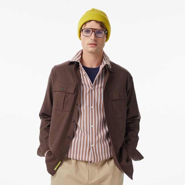  Scotch&Soda Melange Relaxed-Fit Erkek Kahverengi Gömlek