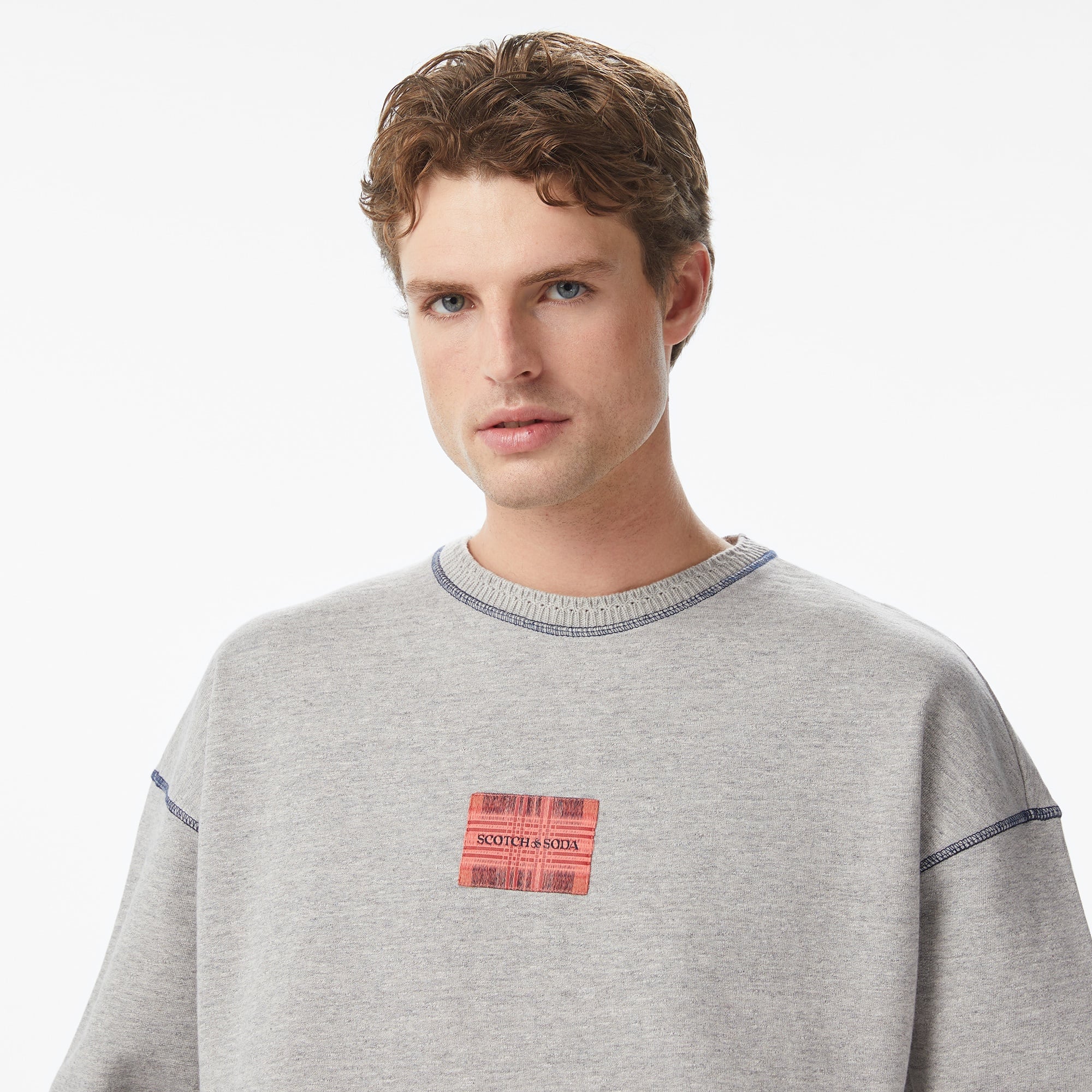 Scotch&Soda Loose Fit Label Erkek Gri Sweatshirt