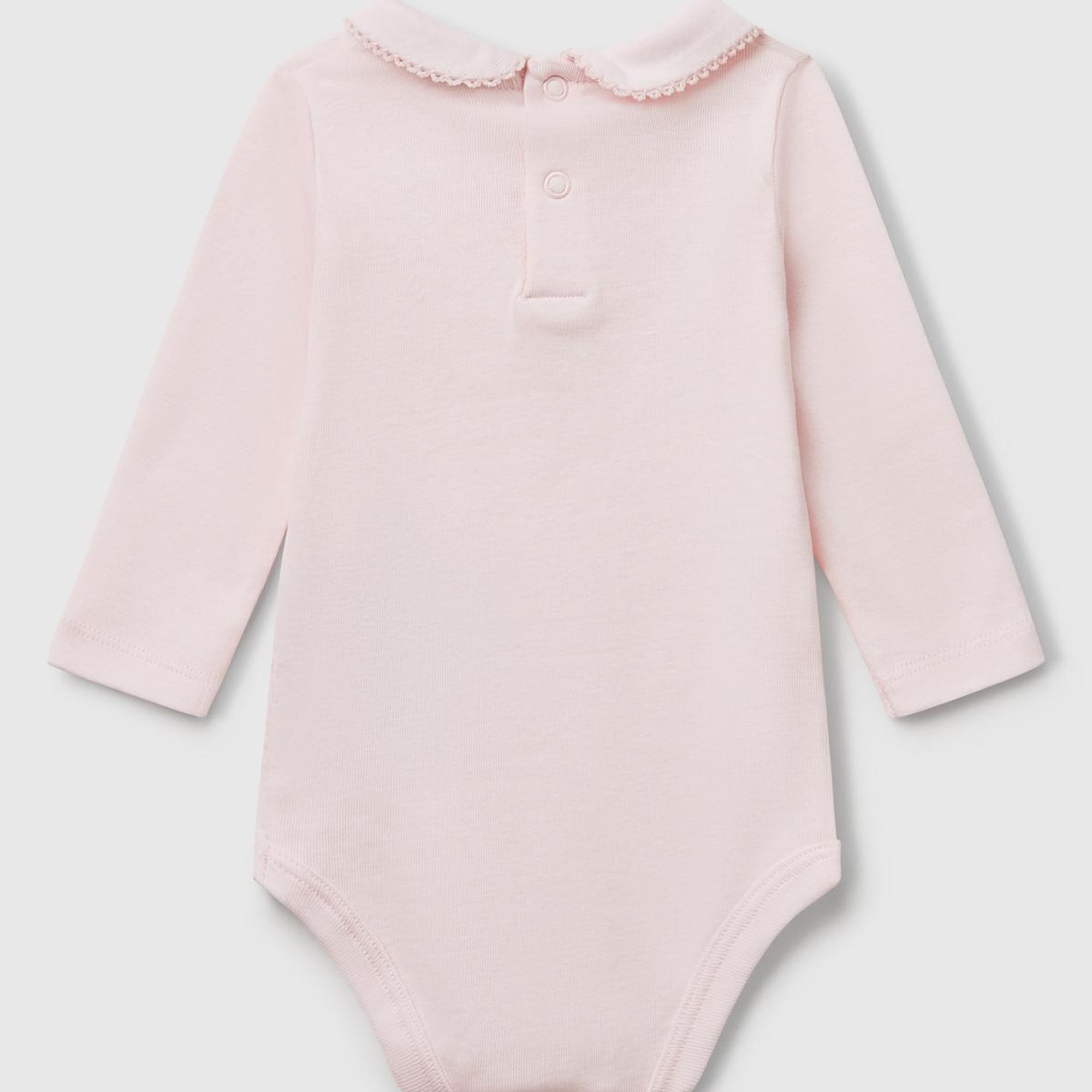 Bebek Pembe Önü Logo İşlemeli Çıtçıtlı Bebek Yaka Uzun Kollu Body