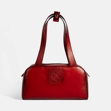  DESA Kadın Kırmızı Monogram Logolu Deri Omuz Çantası