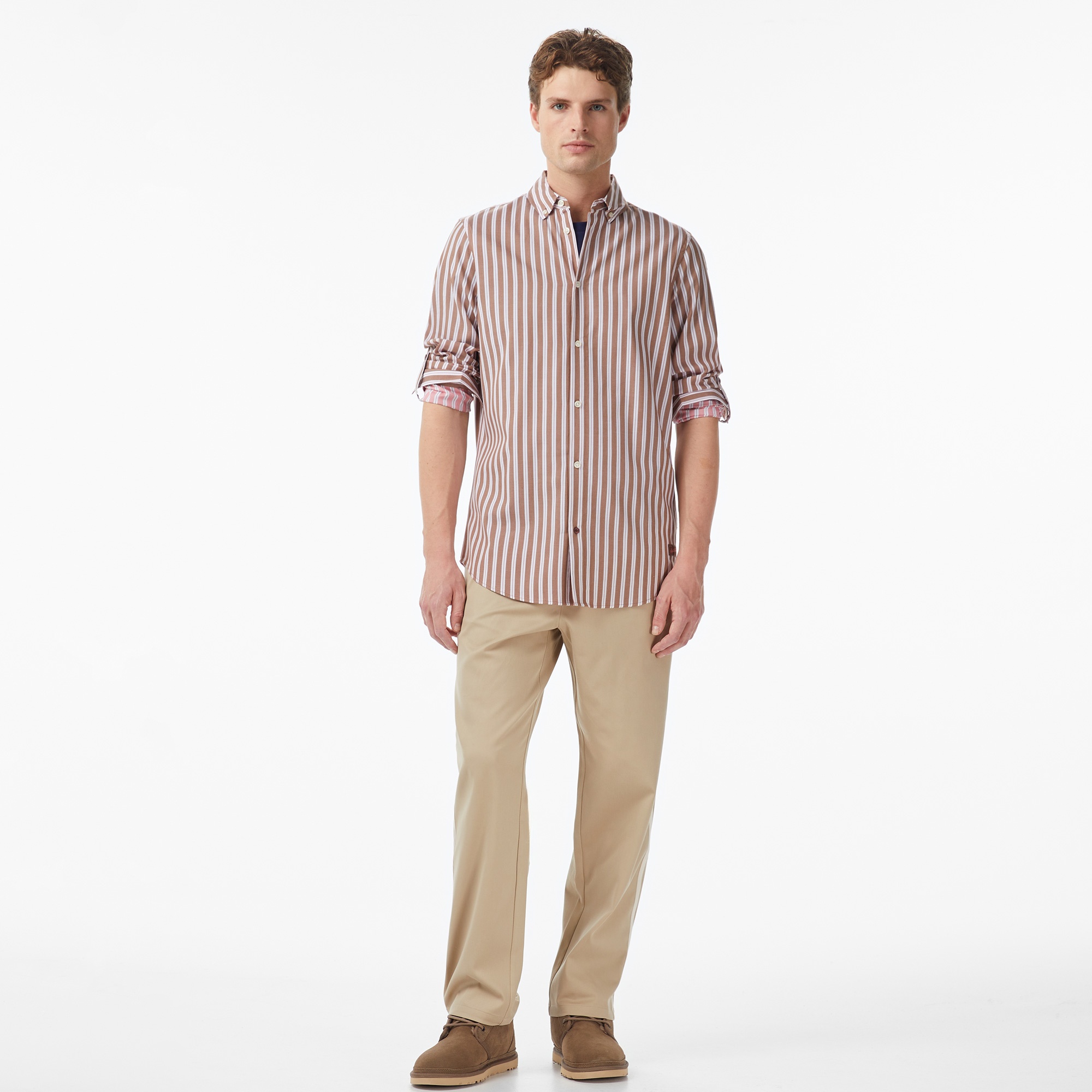 Scotch&Soda Yarn-Dyed Stripe Erkek Kahverengi Gömlek