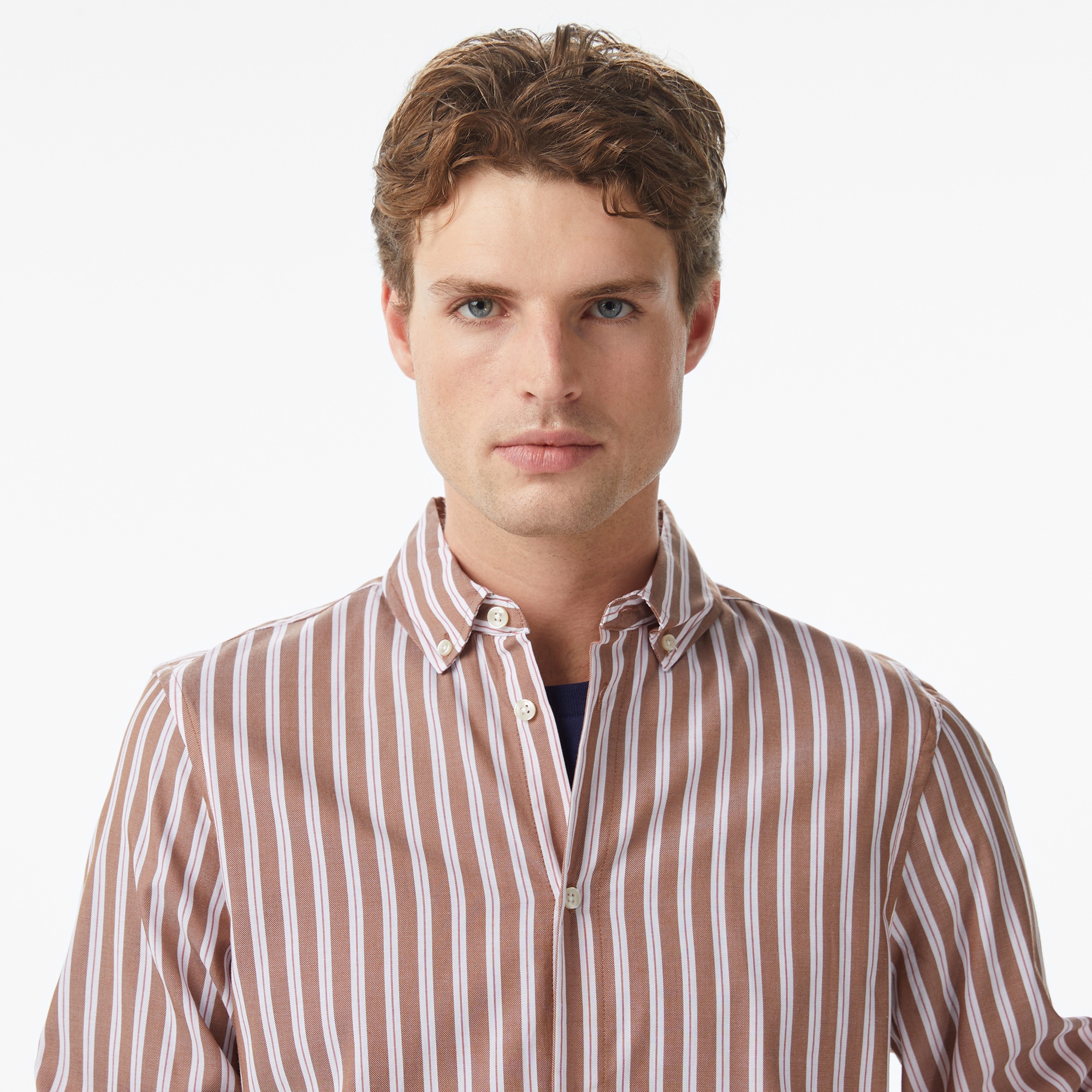 Scotch&Soda Yarn-Dyed Stripe Erkek Kahverengi Gömlek