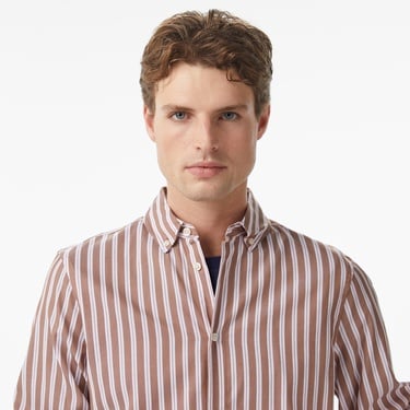  Scotch&Soda Yarn-Dyed Stripe Erkek Kahverengi Gömlek