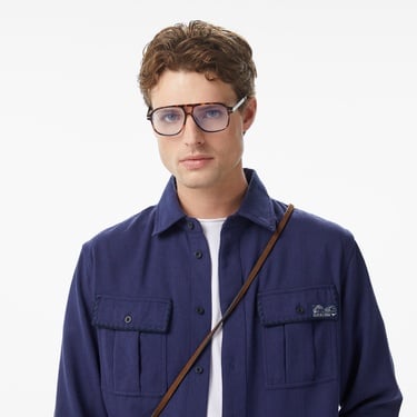  Scotch&Soda Textured Relaxed-Fit Erkek Lacivert Gömlek