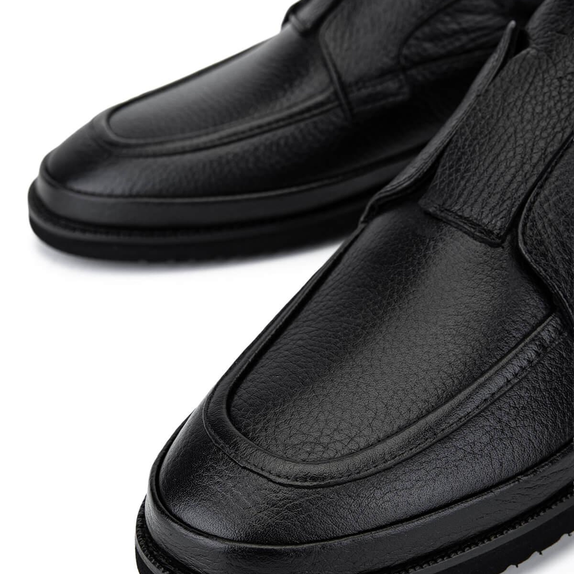 Tamer Tanca Erkek Hakiki Deri Siyah Floter Casual Ayakkabı