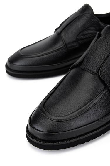  Tamer Tanca Erkek Hakiki Deri Siyah Floter Casual Ayakkabı