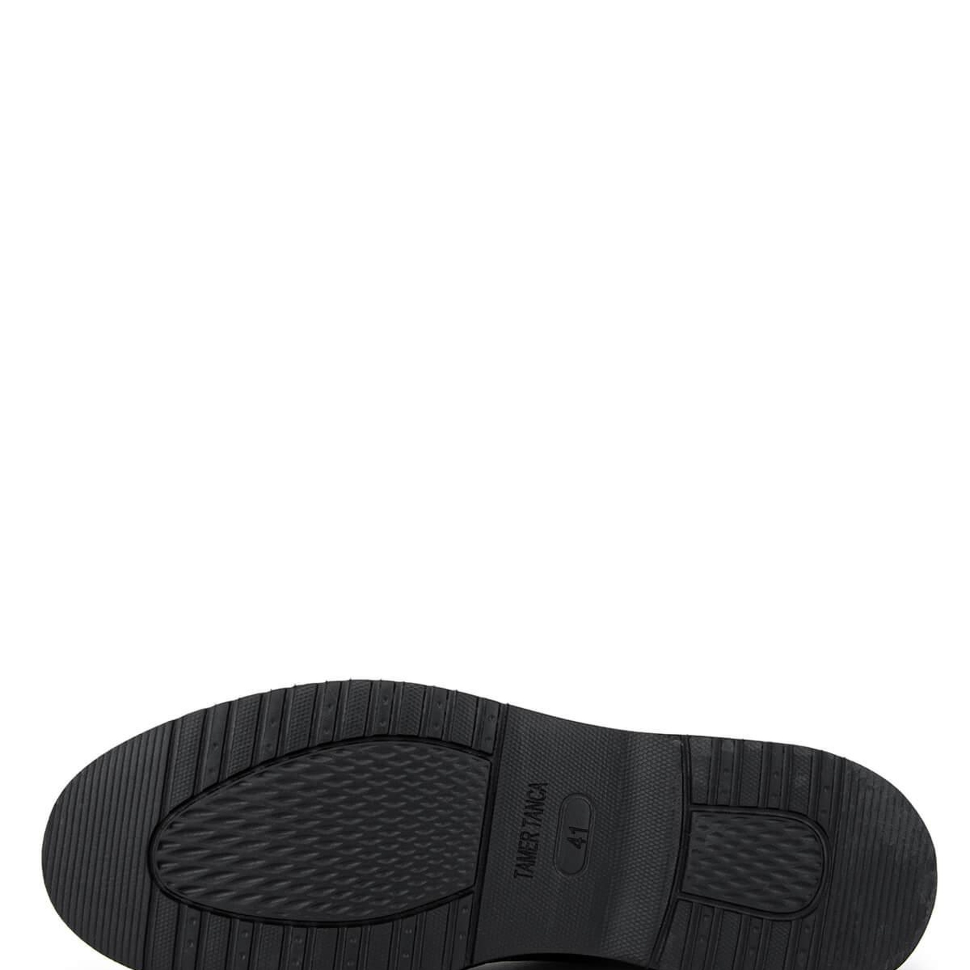 Tamer Tanca Erkek Hakiki Deri Siyah Floter Casual Ayakkabı