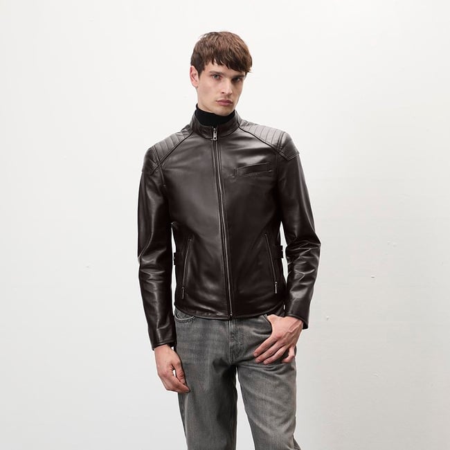  Dugan Kahve Erkek Deri Mont