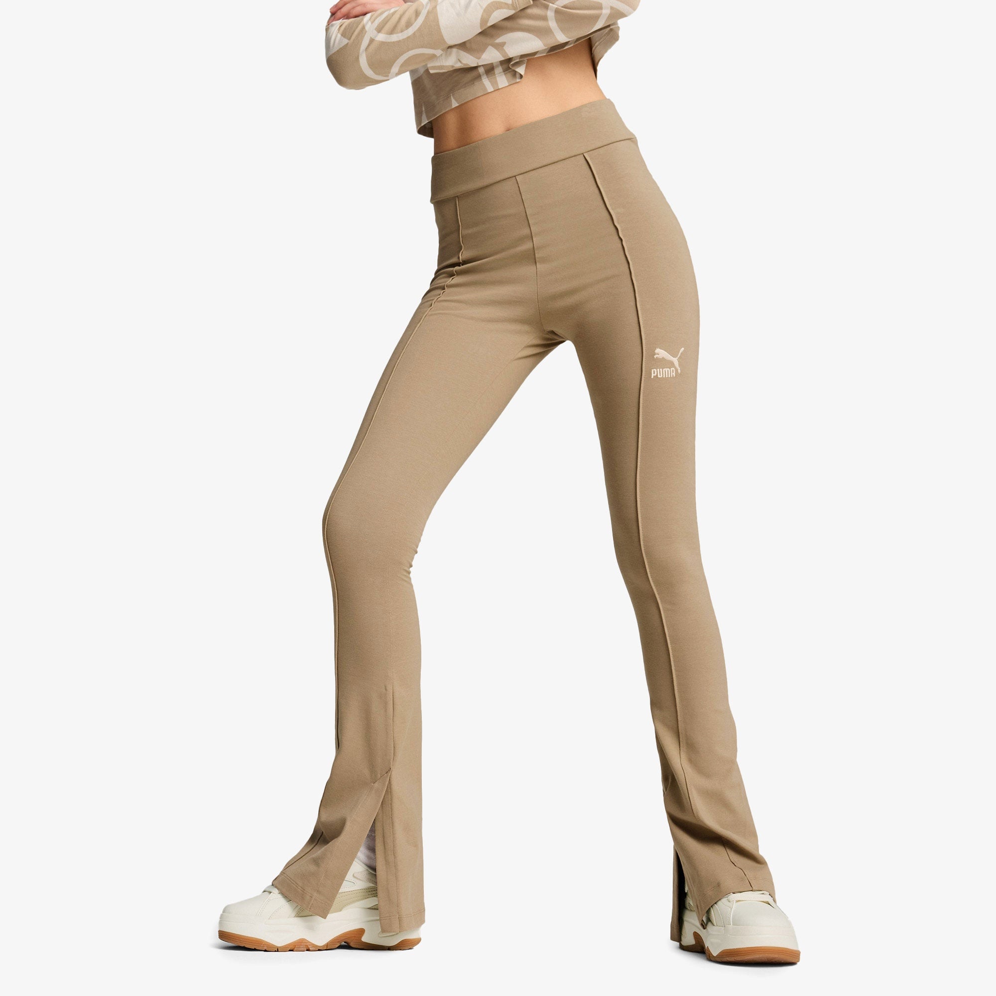 Puma Classıcs Flared Leggings Kadın Haki Tayt