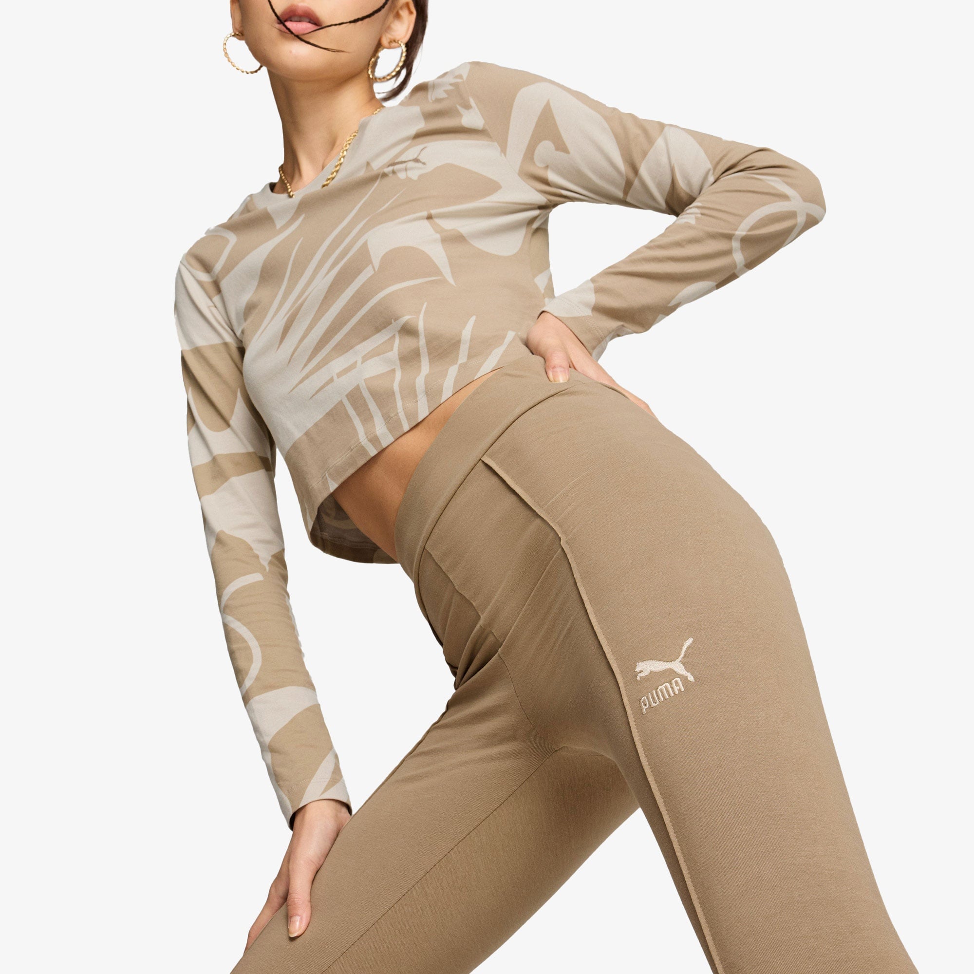 Puma Classıcs Flared Leggings Kadın Haki Tayt