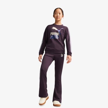  Puma T7 Crew Tr Çocuk Mor Sweatshirt