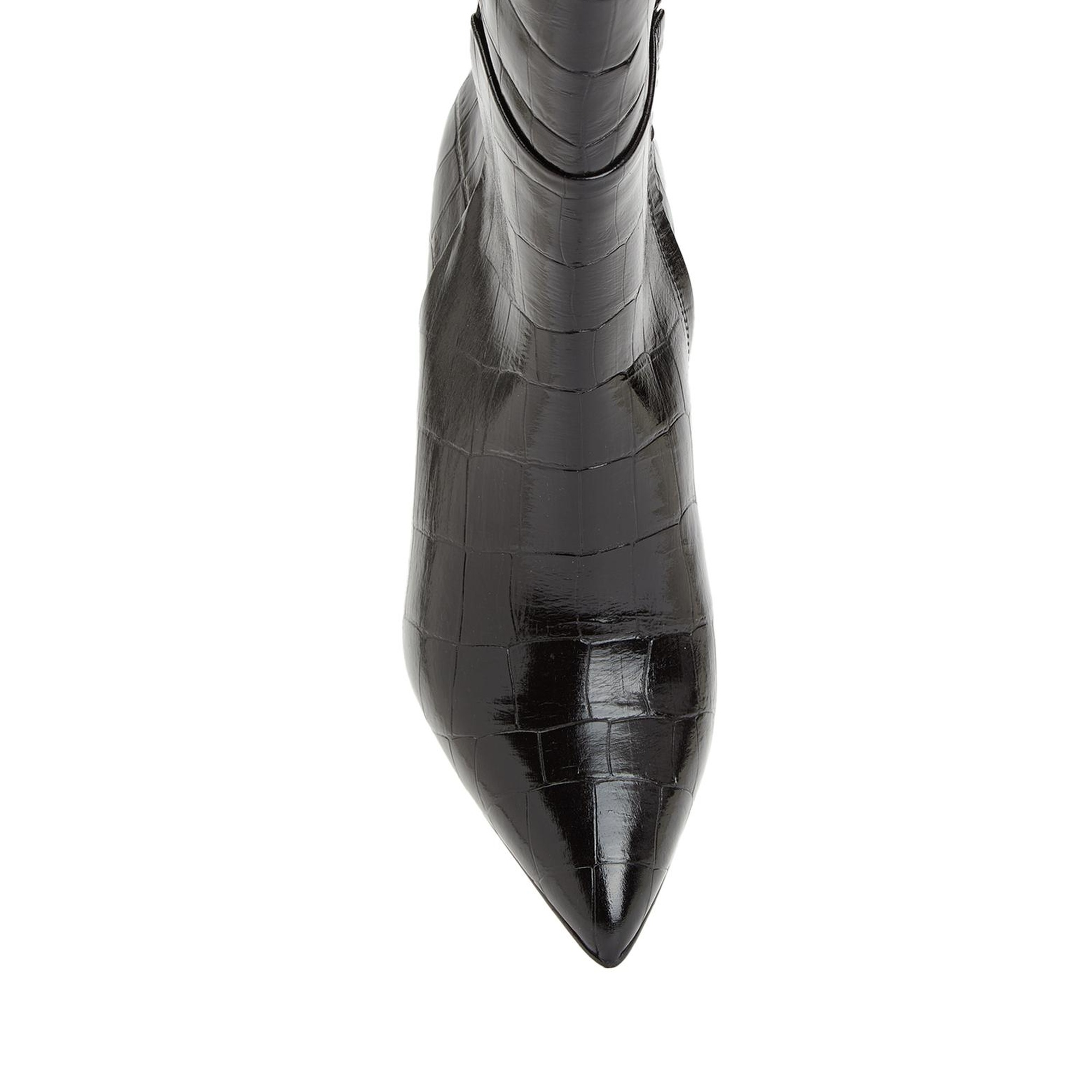 George Hogg Kadın Siyah Kroko Desenli Deri Çizme