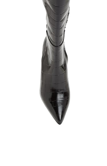  George Hogg Kadın Siyah Kroko Desenli Deri Çizme