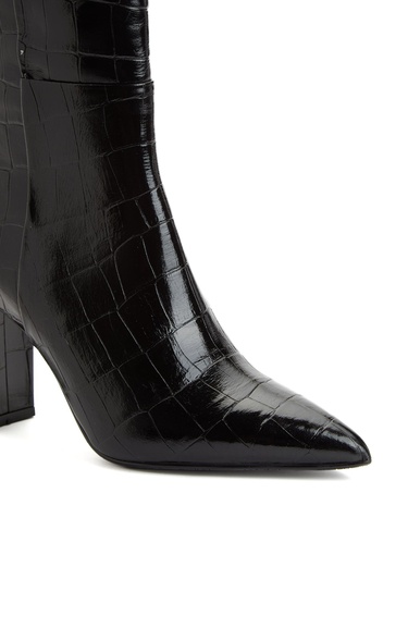  George Hogg Kadın Siyah Kroko Desenli Deri Çizme