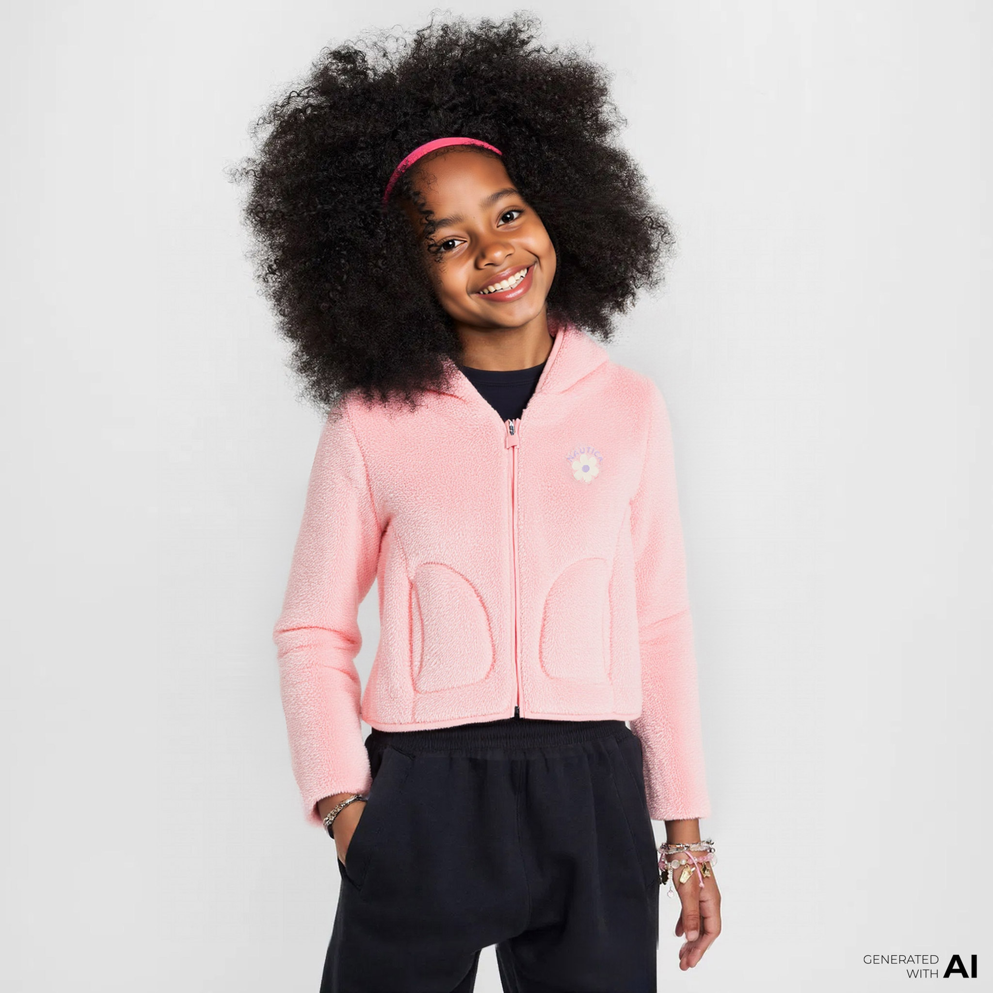  Nautica Kız Çocuk Pembe Sweatshirt