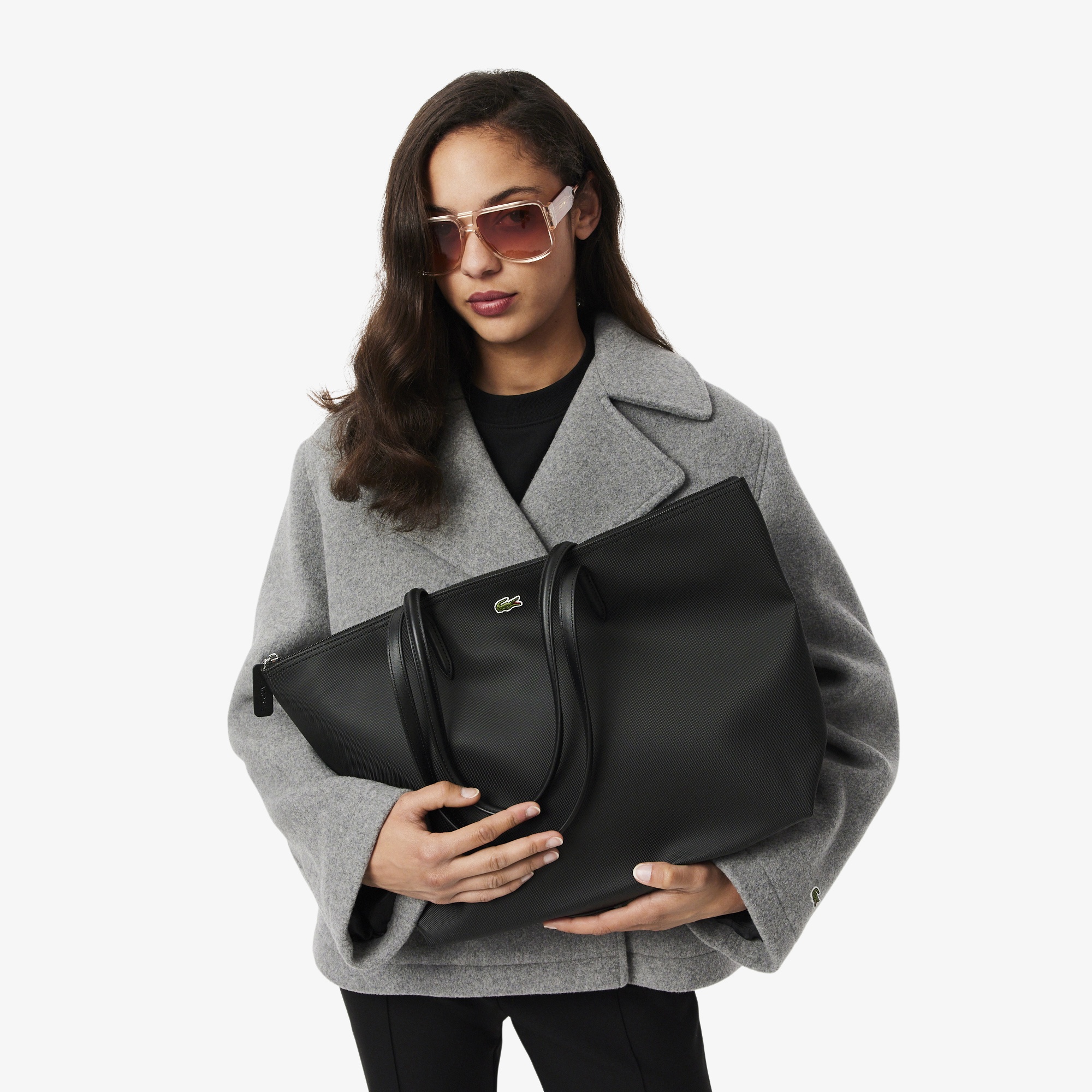 Lacoste Large L.12.12 Kadın Siyah Omuz Çantası