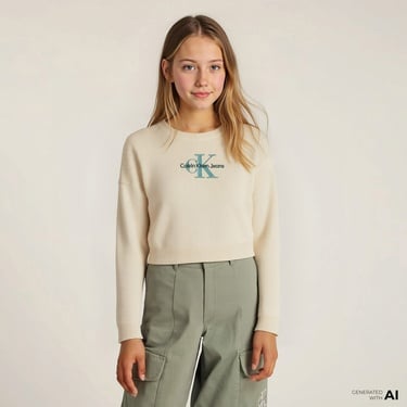  Calvin Klein Monologo Çocuk Gri Triko