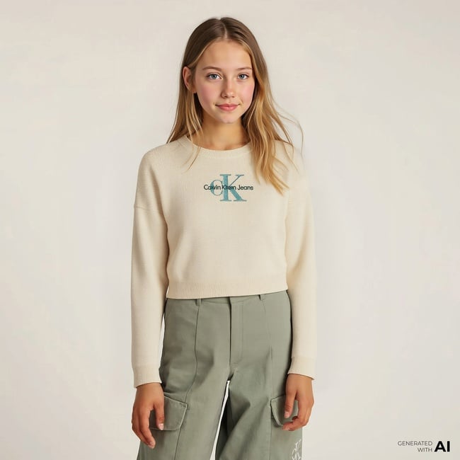  Calvin Klein Monologo Çocuk Gri Triko