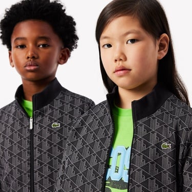  Çocuk Fermuarlı Monogram Siyah Sweatshirt