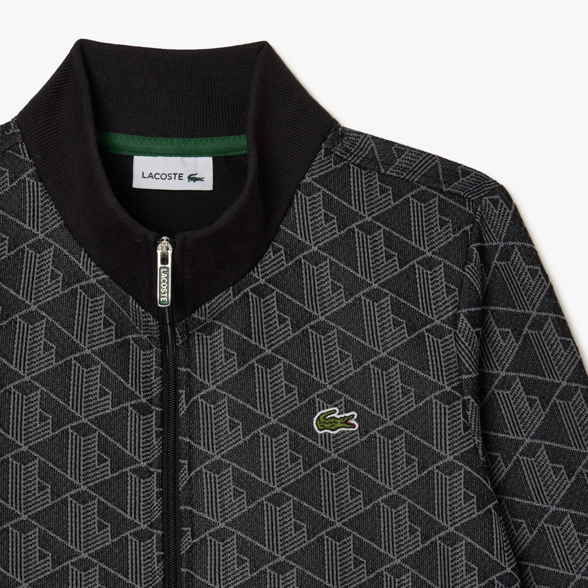 Çocuk Fermuarlı Monogram Siyah Sweatshirt