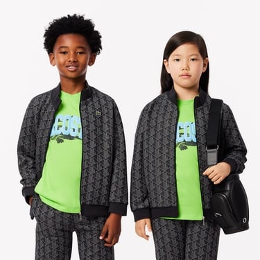  Çocuk Fermuarlı Monogram Siyah Sweatshirt