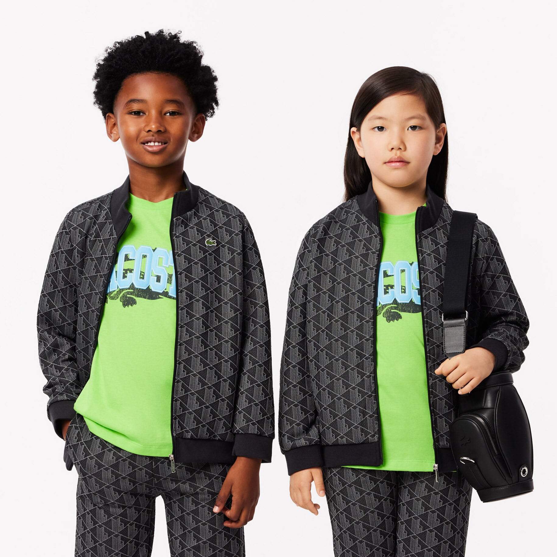  Çocuk Fermuarlı Monogram Siyah Sweatshirt