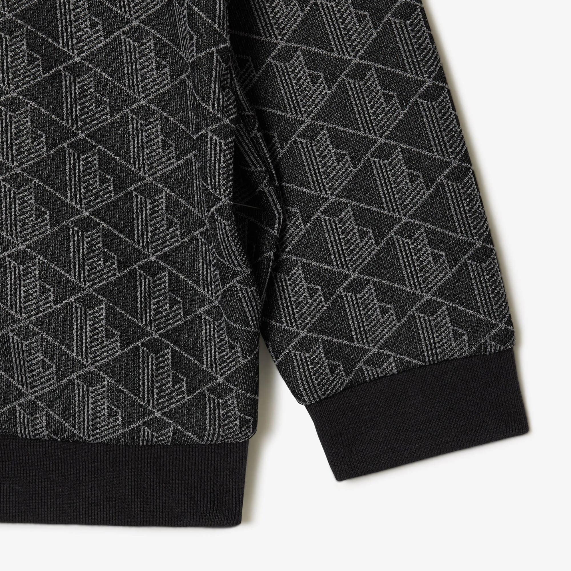 Çocuk Fermuarlı Monogram Siyah Sweatshirt