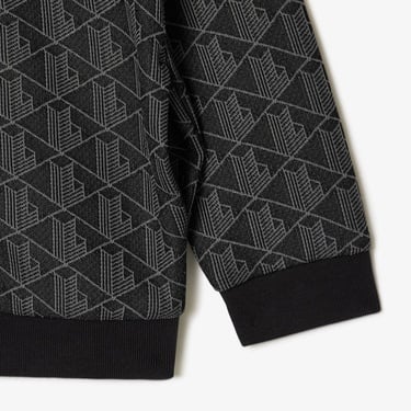  Çocuk Fermuarlı Monogram Siyah Sweatshirt