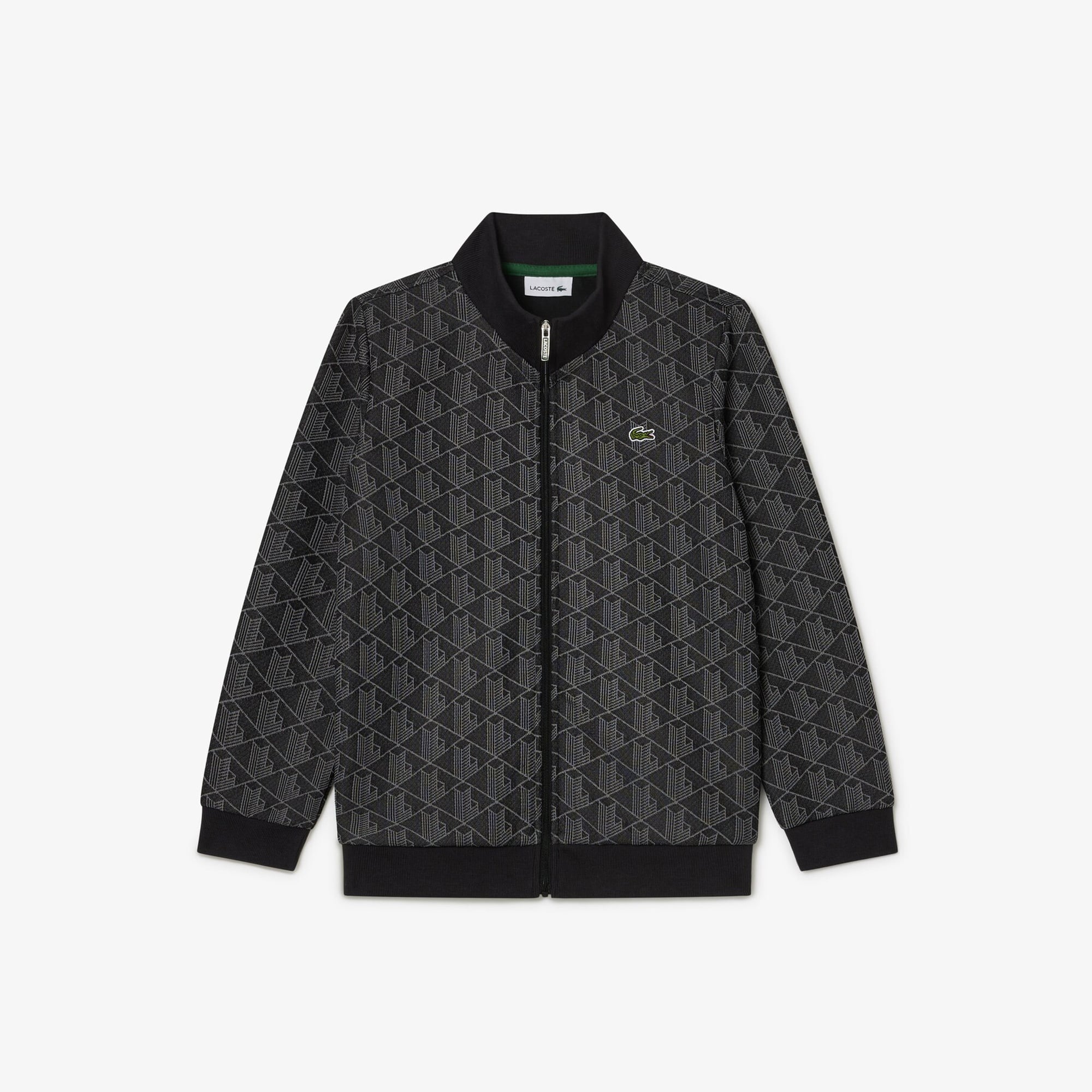 Çocuk Fermuarlı Monogram Siyah Sweatshirt