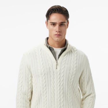  Nautica Erkek Krem Classic Fit Kazak