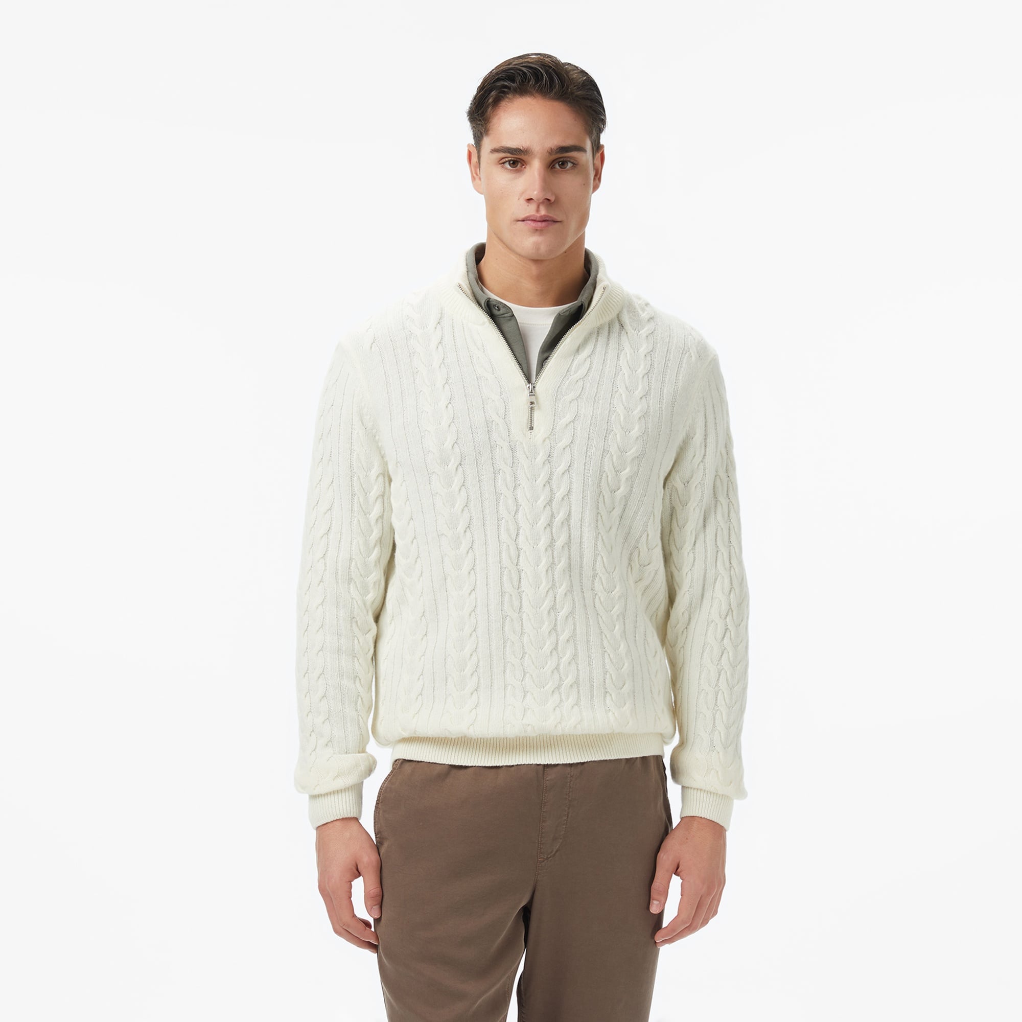 Nautica Erkek Krem Classic Fit Kazak