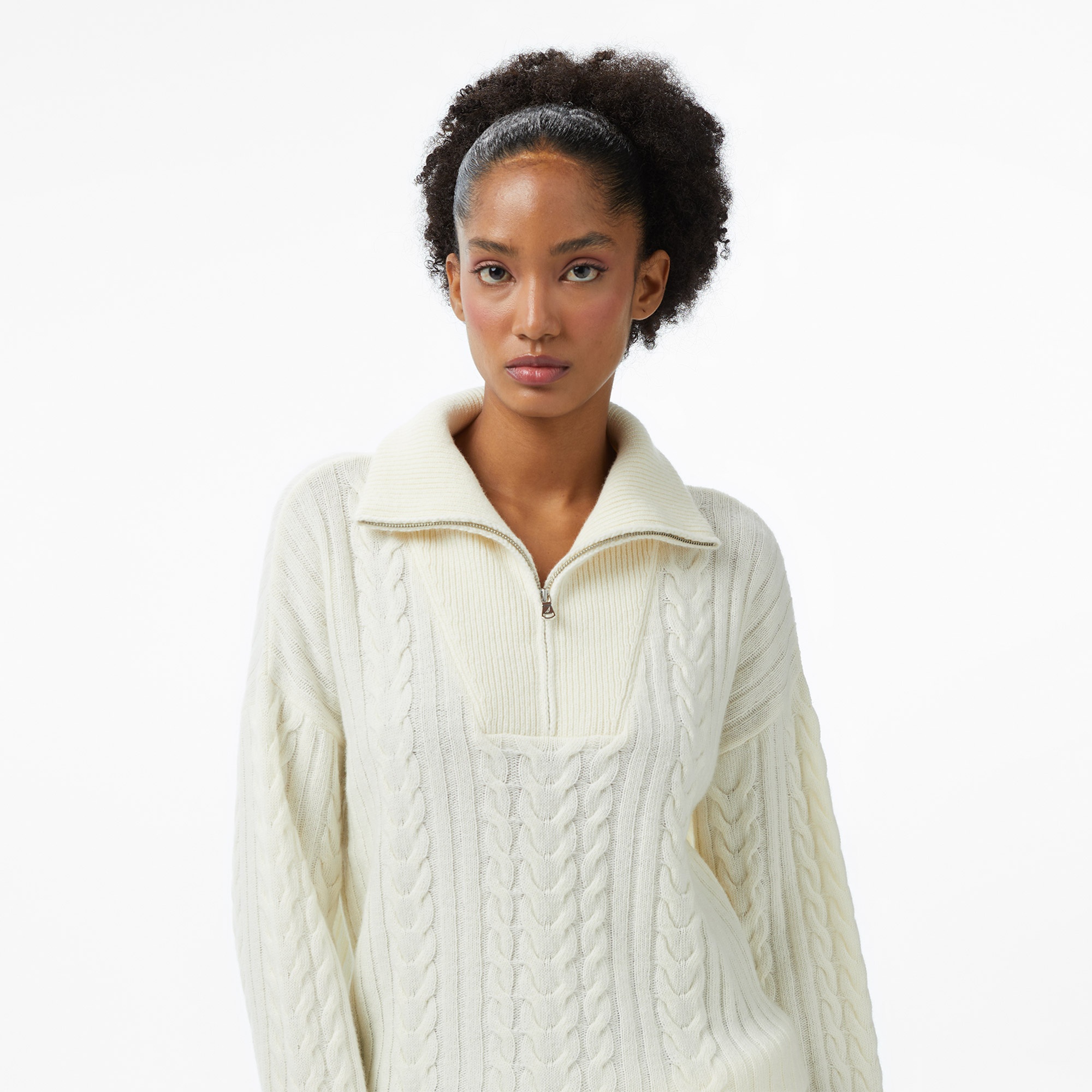 Nautica Kadın Krem Rengi Regular Fit Kazak