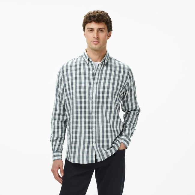  Nautica Erkek Yeşil Kareli Classic Fit Gömlek