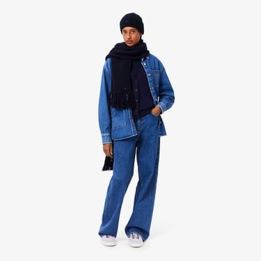  Lacoste Kadın Yün Lacivert Bere