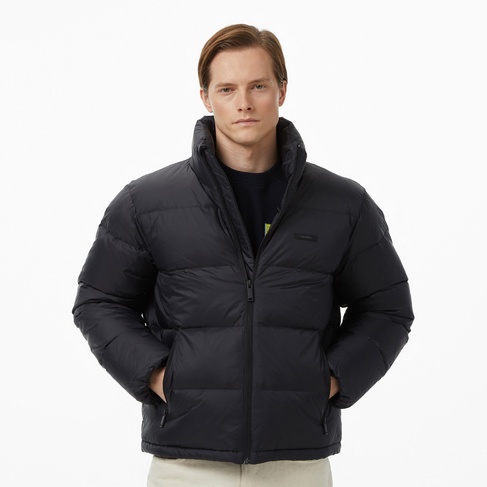 Calvin Klein Nylon Down Puffer Erkek Siyah Ceket