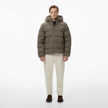  Calvin Klein Quilted Bonded Channel Erkek Gri Ceket