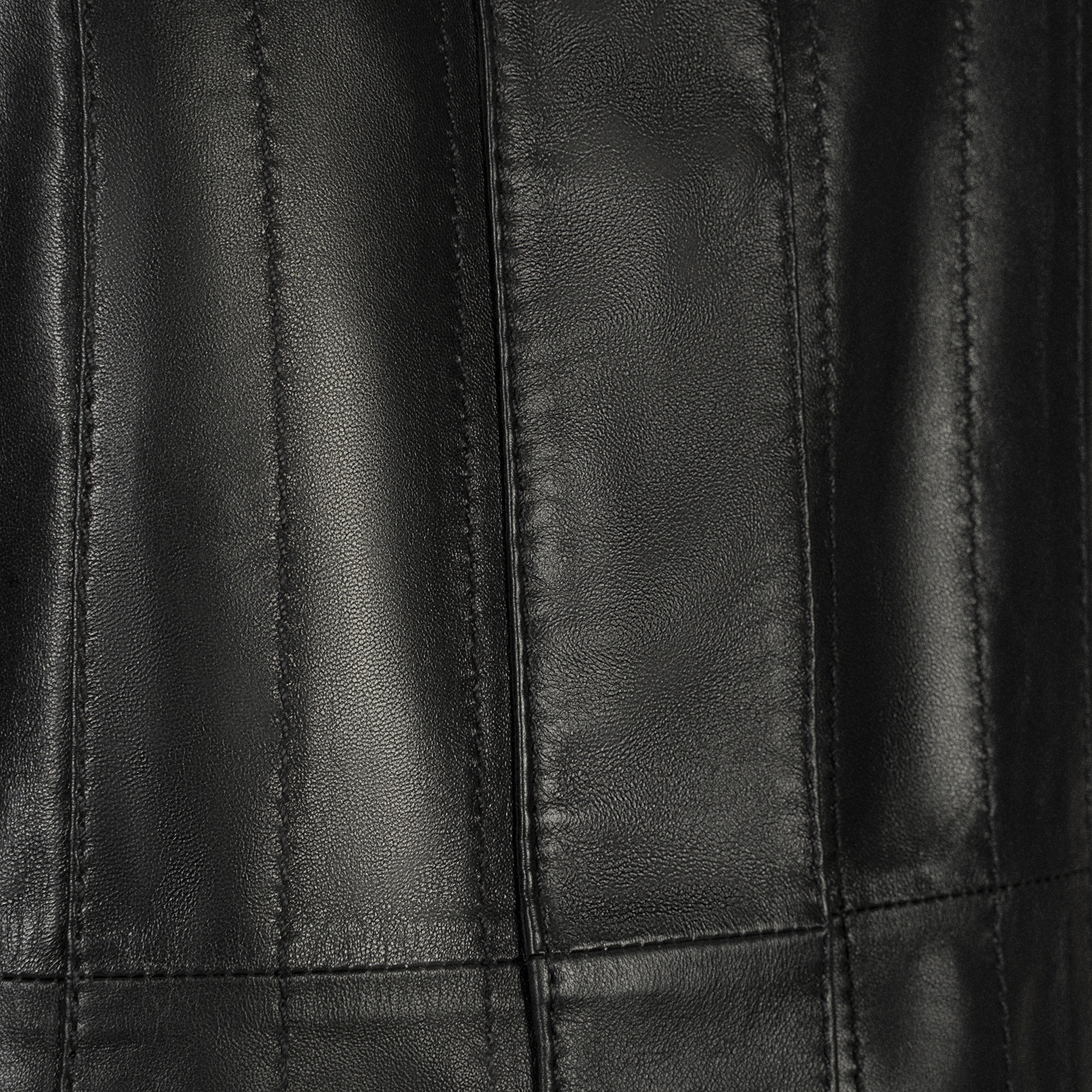 Kadın Siyah Kapüşonlu Deri Mont