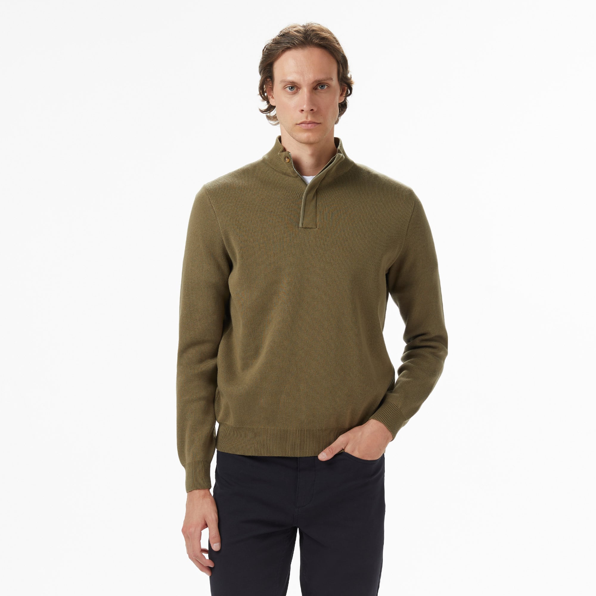  Nautica Erkek Yeşil Classic Fit Kazak