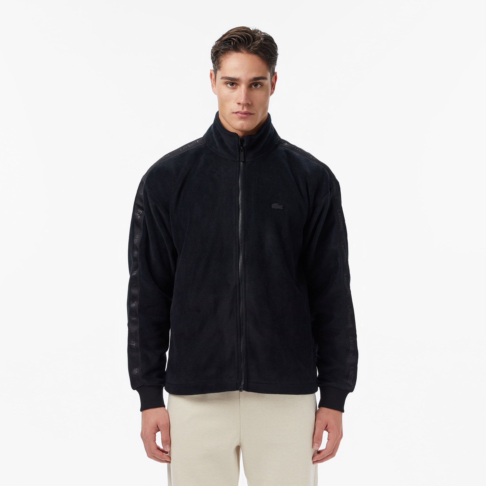 Lacoste Erkek Loose Fit Fermuarlı Siyah Sweatshirt